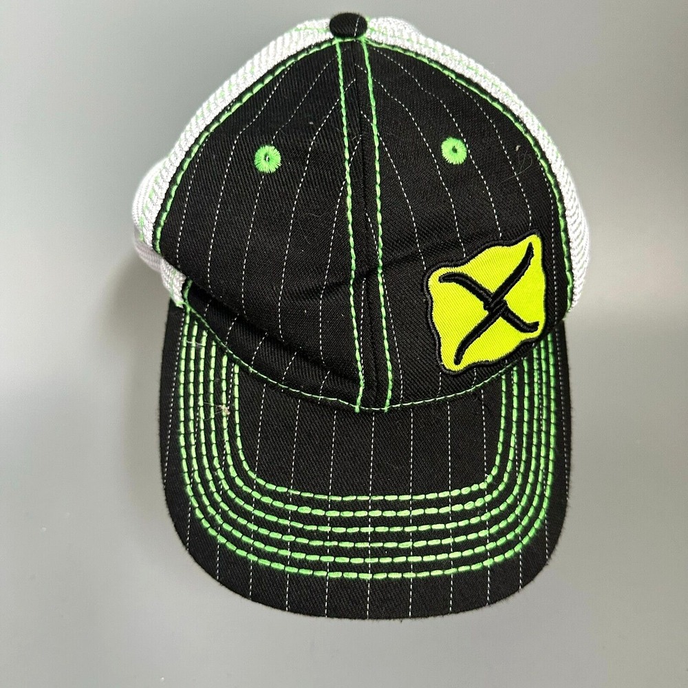 Twisted X Trucker Hat Black Lime Green Pinstripe Mesh Snapback Baseball Cap